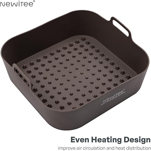 Miniatura 3 de NEWITEE Forros de silicona reutilizables para freidora de aire, sin BPA, de silicona, platino, se ajustan perfectamente a 5 cuartos de galón de