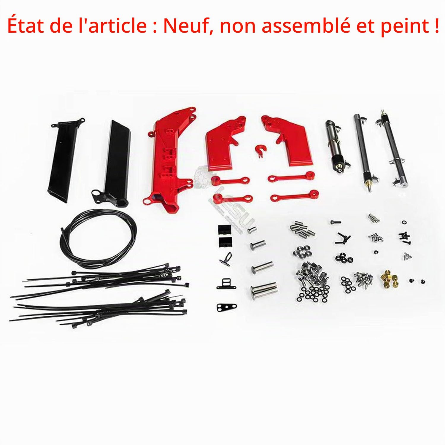 LESU Grue à flèche relevable non assemblée pour camion à benne basculante hydraulique 1/14 RC Camion télécommandé avec grue Fly Jib Arm Crane Accessoires