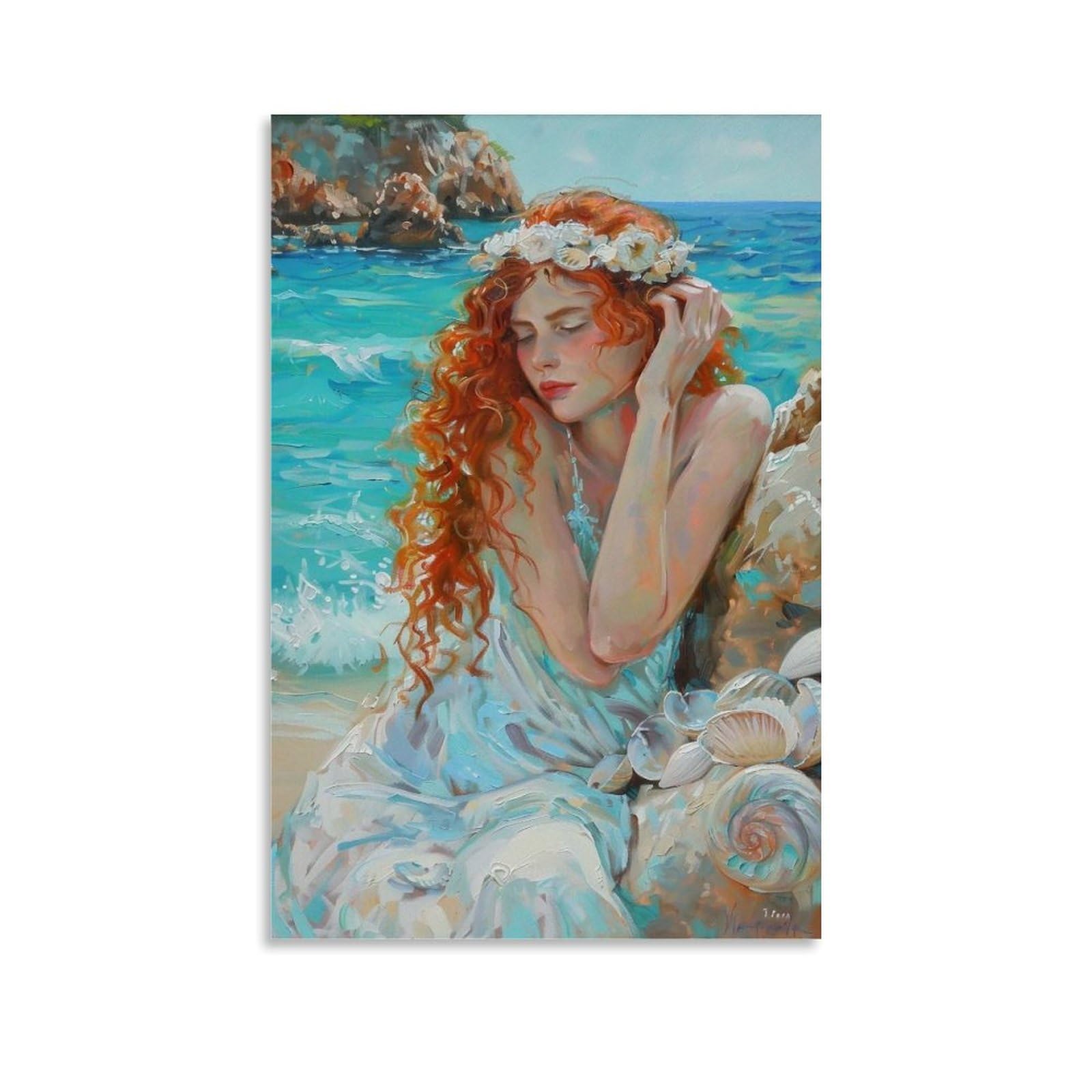 HUERYRYHY Ocean Whispers 03 Poster Wall Art Canvas Vintage Aesthetic Painting Decor for Rooms 24x36inch Unframe-style
