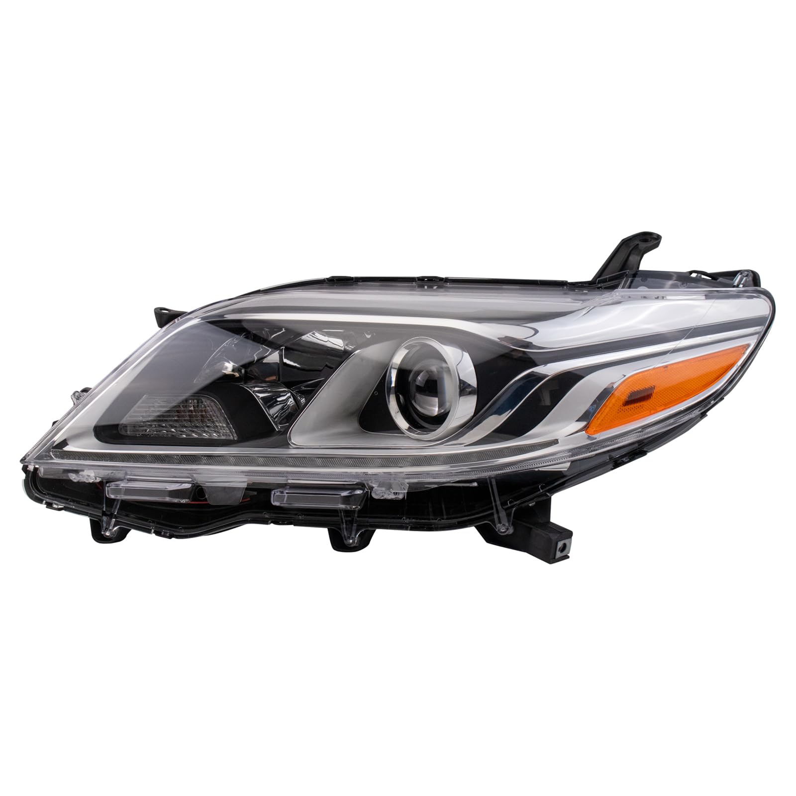 TRQ Driver Side Headlight Assembly Halogen Compatible with 2015-2020 Toyota Sienna With LED Daytime Running Lights TO2502230