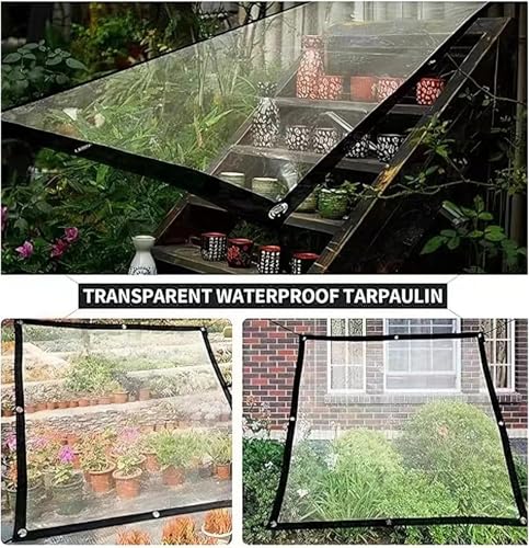 Lona de PVC transparente resistente 3x5m impermeable para techos y exterior 8