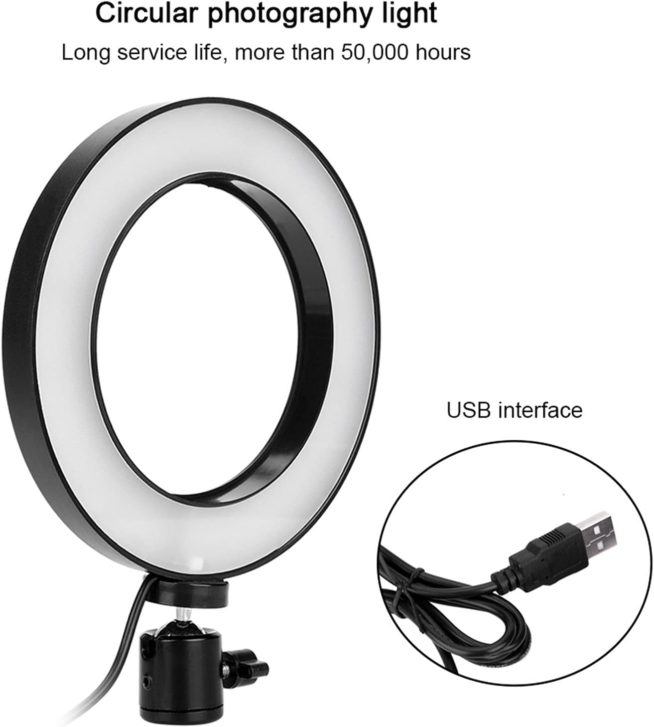 6 Inch Ring Light,Video Conference Lighting Kit LED Ring Light Selfie Ring Light Photography Lighting Selfie Light