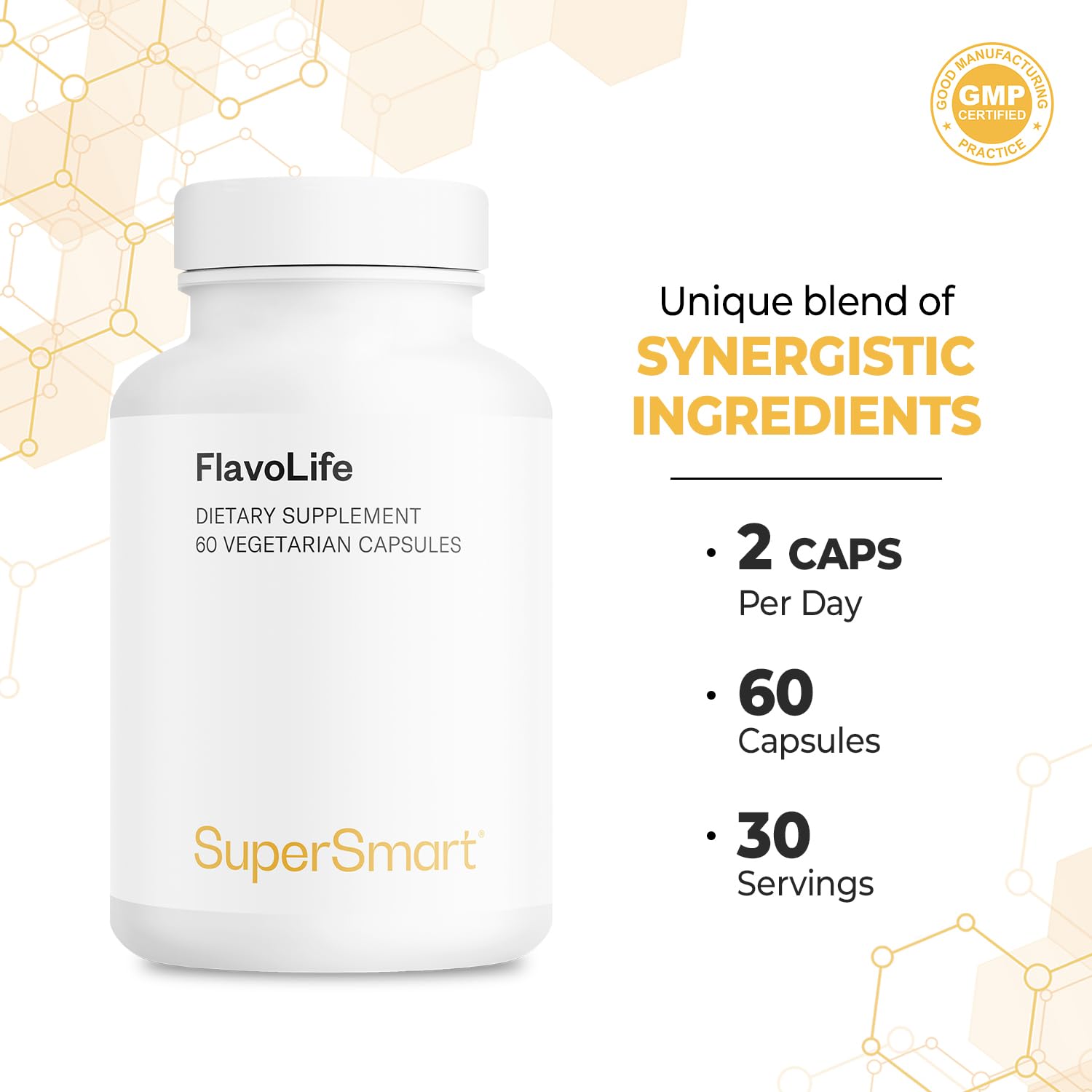 Supersmart FlavoLife (Flavonoid Complex Supplement) - with Luteolin, Myricetin, Fisetin, Rutin, Quercetin, EGCG, Apigenin, Hesperidin | Non-GMO & Gluten Free - 60 Vegetarian Capsules — Amazon image 5