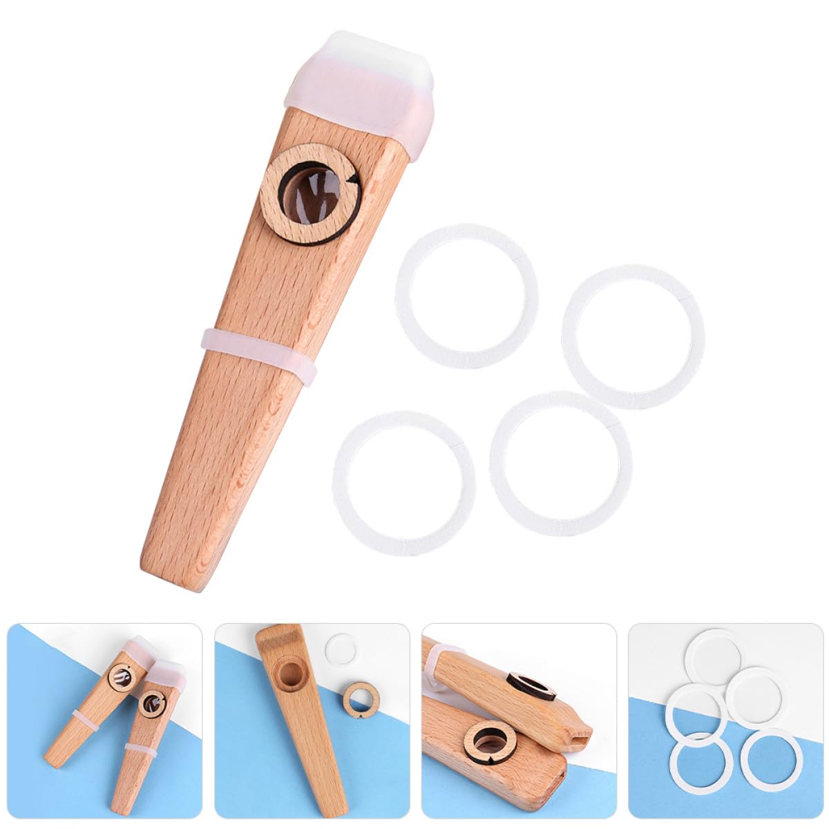 Levemolo Kazoo en Bois pour Guitare et Clavier, Facile à Jouer Forte Résonance, Instrument Musical pour Débutants et Accompagnement Musical