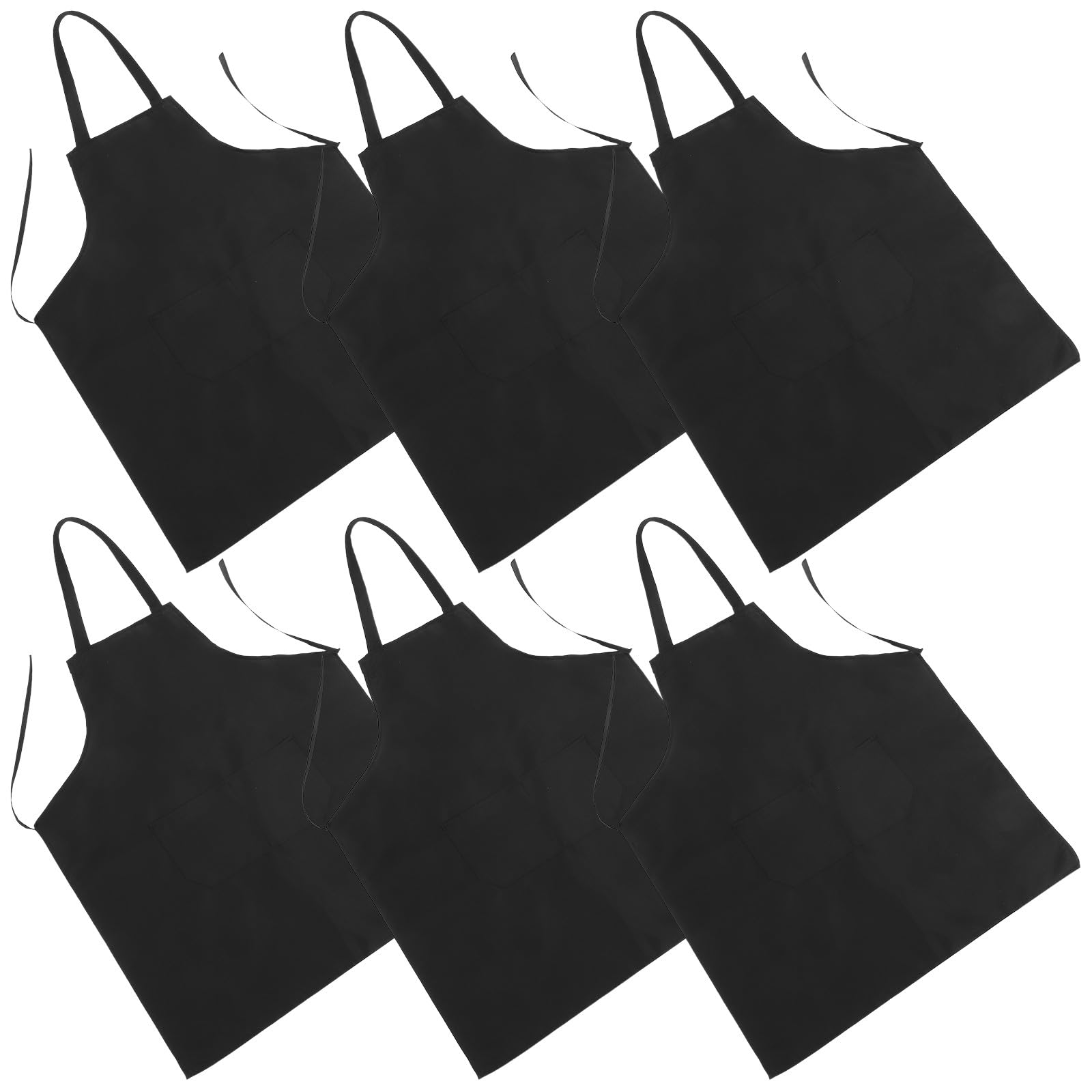 GALPADA Lot de 10 Tabliers Cuisine en Tissu Noir Grosse Poche, Légers et Pratiques pour Hommes et Femmes, Cuisine, le Barbecue Travail en Restaurant
