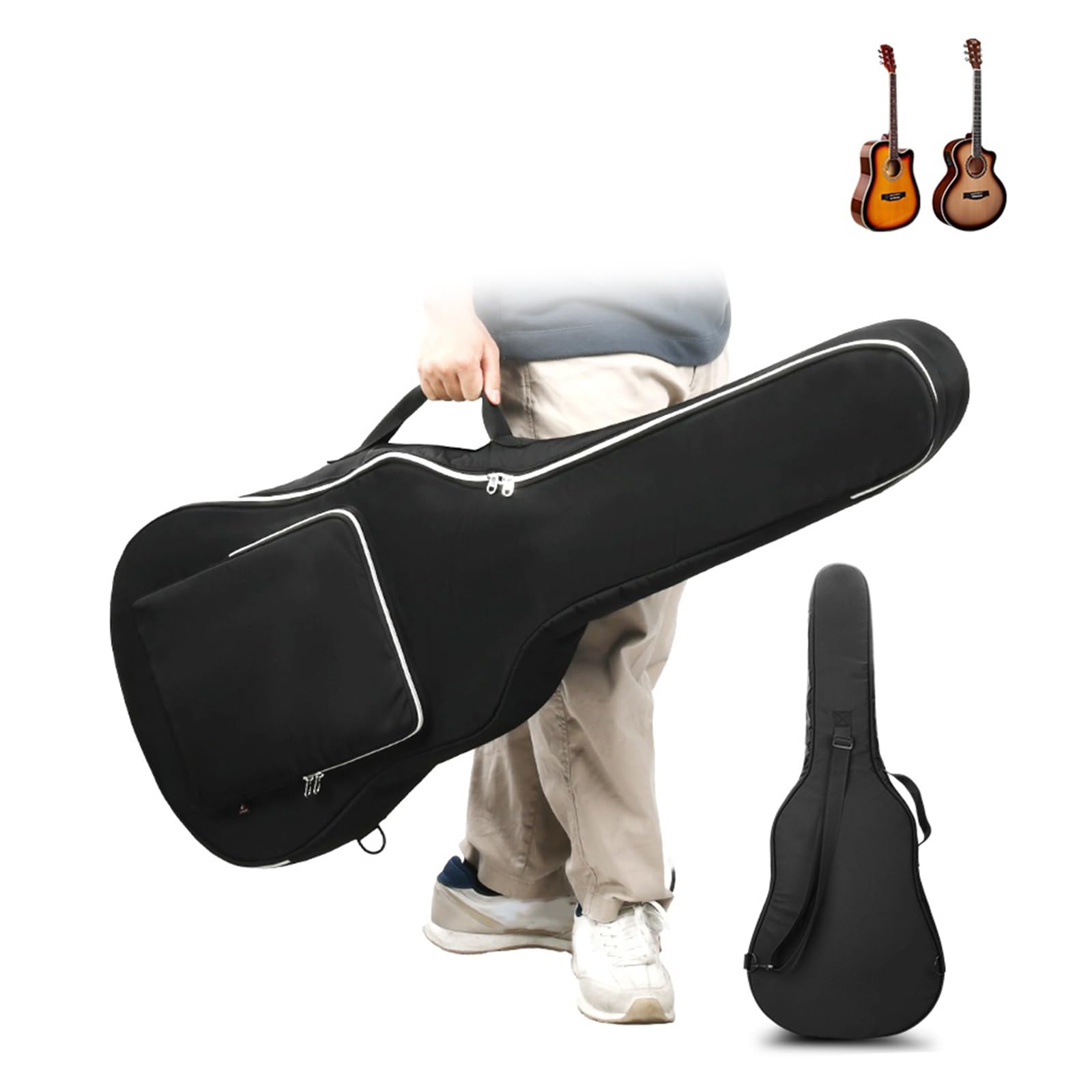 Custodia protettiva per chitarra, borsa per il trasporto di strumenti musicali, zaino spesso, custodia per chitarra acustica, facile da trasportare