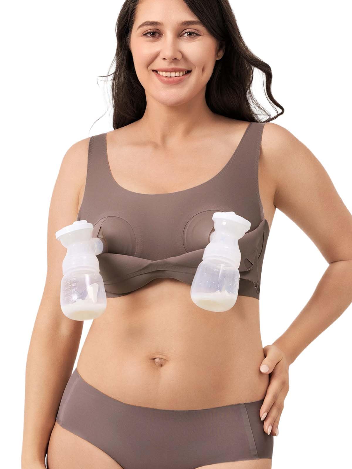 Reggiseno Allattamento Mani Libere, Doppio Strato e Sostegno Potenziato | Adatto per tiralatte, taglie S-4XL, coppe 3C-9E. Doppio uso estrazione latte e allattamento
