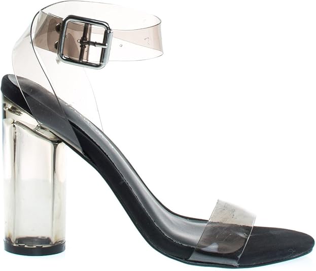 perspex block heels 3 inch