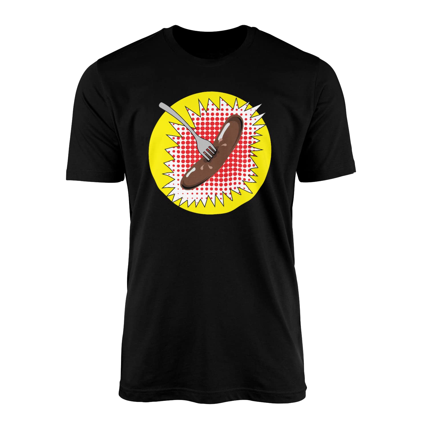 Willowgifts Unisex Kids Black School Dinner Sausage T-Shirt Top Tee Grange Hill British Tv Childrens Show High Comprehensive Drama Teacher Pupil Learning Bullying Lesson London Gift Present (, Xxl
