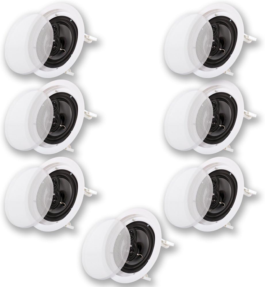Acoustic Audio CS-IC63 in Ceiling 6.5" Home Theater 7 Speaker Set 3 Way 2100 Watt CS-IC63-7S