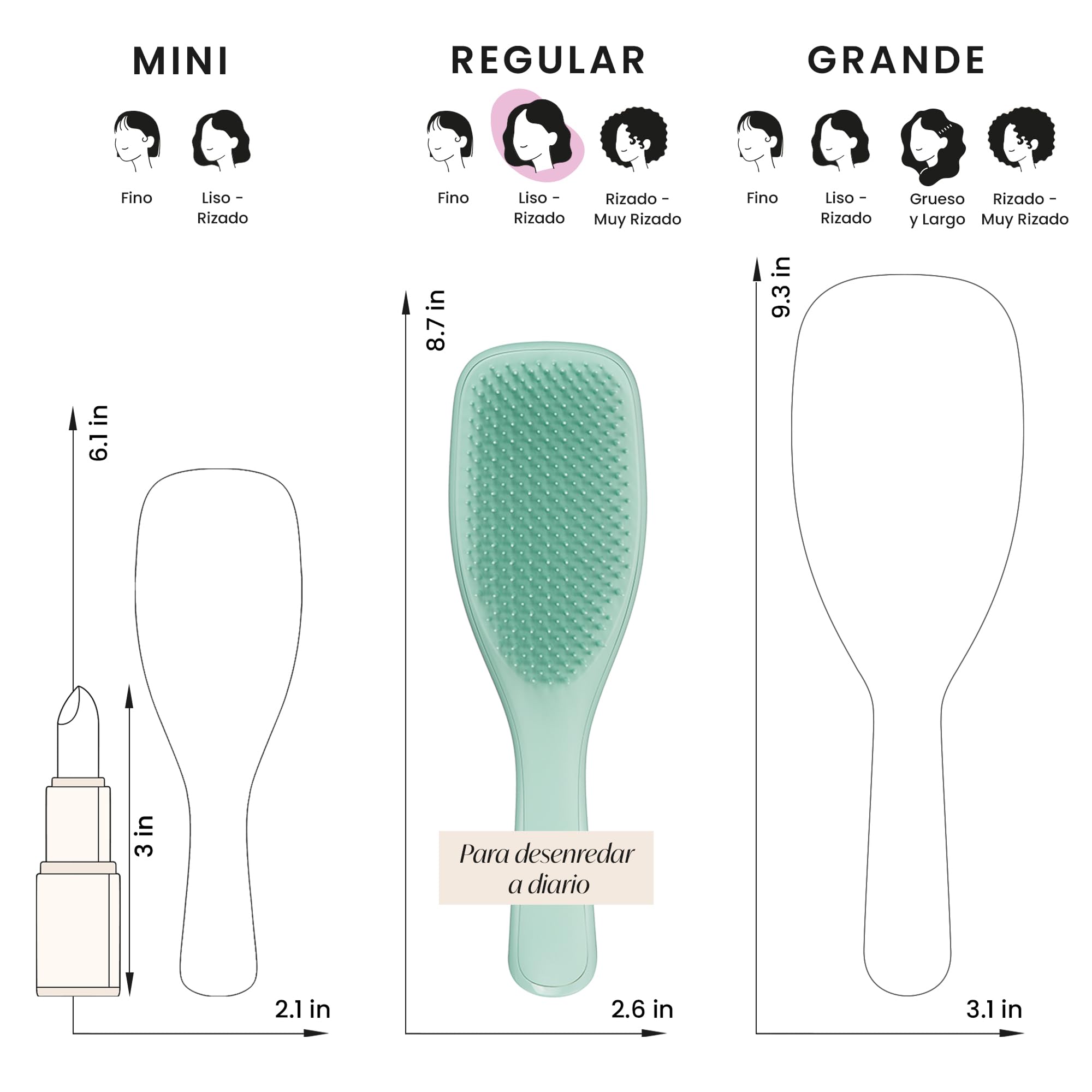Tangle Teezer Fine and Fragile Ultimate Detangler Hairbrush - Cepillo Desenredante Cabello Teñido, Fino y Frágil - Púas Suaves y Flexibles de Doble Altura - Menos Rotura y Sin Tirones - Verde Azulado