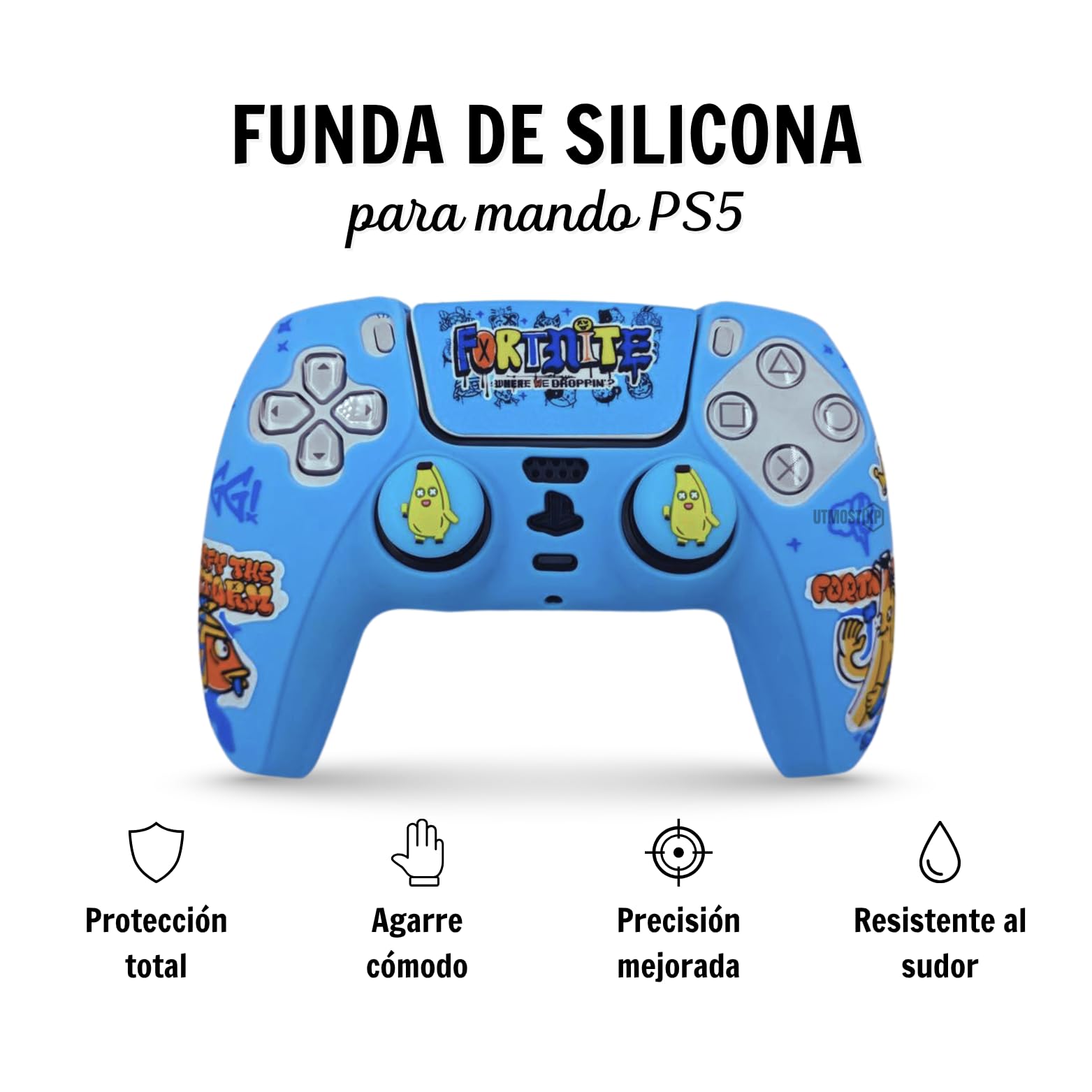 MME Cover Compatibile con Controller PS5, Silicone Morbido e Confortevole che Migliora la Presa, Accessori per Controller Play 5, Accessorio Compatibile con Controller Originale Play 5 (Blu)