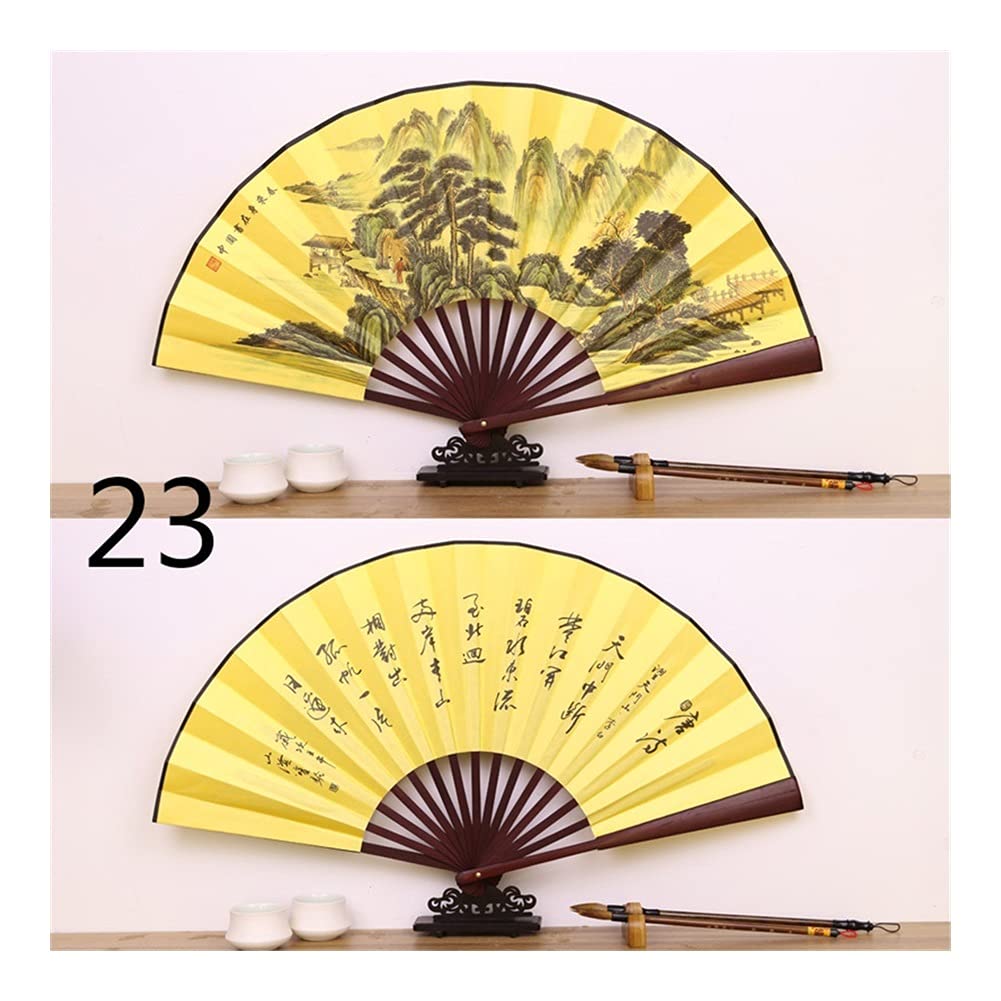 NZPOST Folding fan 1Pc Vintage Chinese Folding Bamboo Fan Wedding Dance Hand-held Fan Pattern Art Craft fan (23)