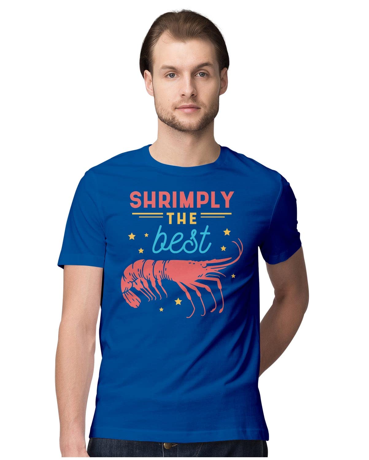 HeybrohMen's Regular Fit T-Shirt Shrimply The Best - Funny Shrimp Quote 100% Cotton T-Shirt
