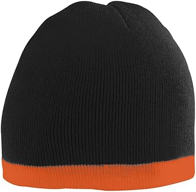 Augusta Sportswear Two-Tone Knit Beanie OS Black/Orange