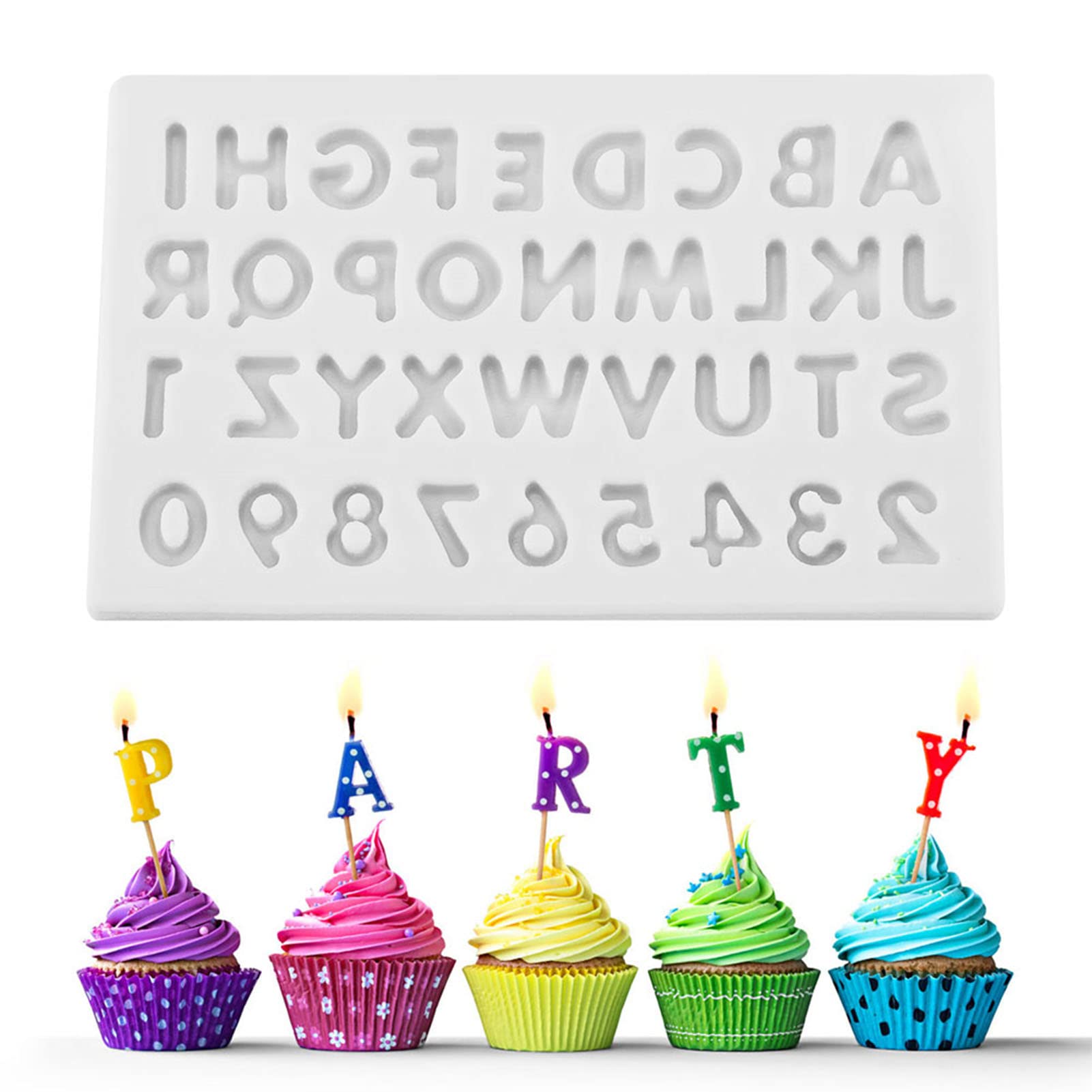Cocoarm Molde de Silicona, Herramienta Flexible para Hornear Pasteles, Chocolate y Fondant, Perfecto para Cumpleaños y Baby Showers (GREY)