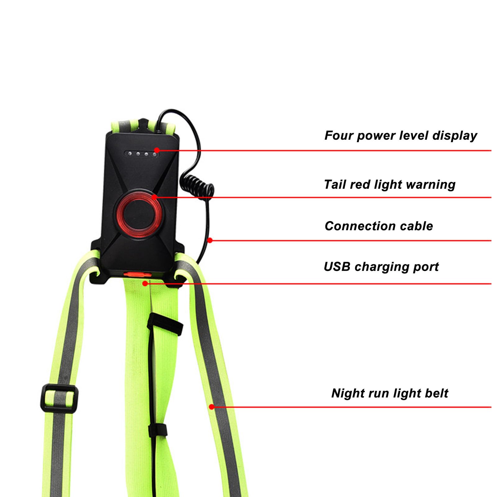 gernie USB-wiederaufladbare LED-Brustleuchte, IP55 Wasserdicht, 500 LED-Nachtlauflichter für den Außenbereich, Reflektierende Weste für Läufer und Jogger, Hundewanderer,