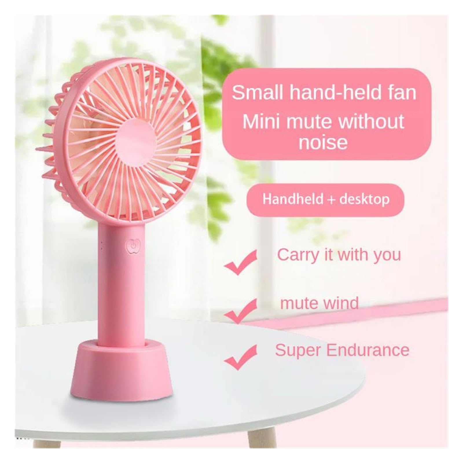 ZHSHYS Ventilatore Portatile Portatile, Mini Ventilatore di Raffreddamento USB Ricaricabile con Supporto per Telefono per Estate, casa, Ufficio, Esterno - Ventola di Raffreddamento da scrivania con