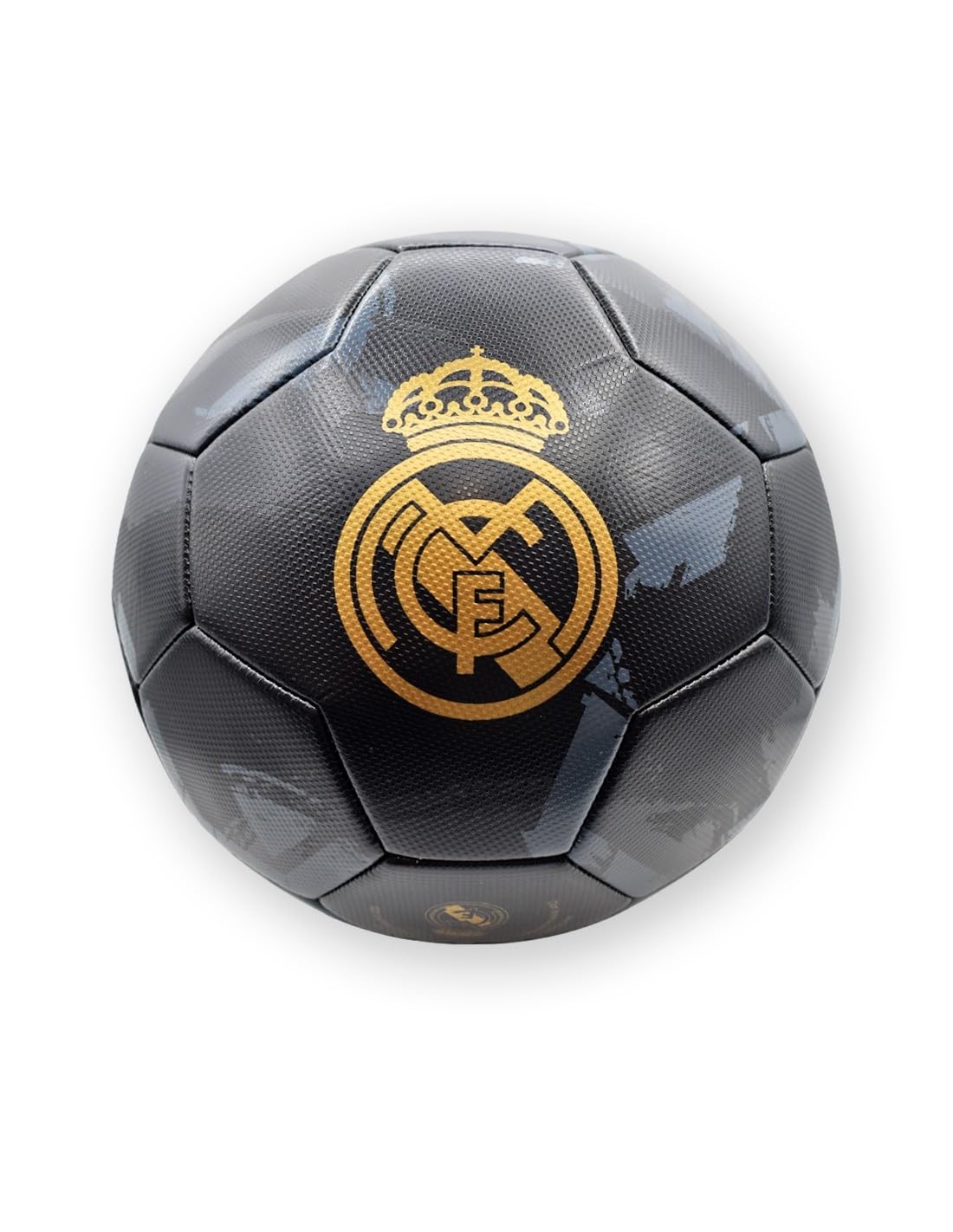 Genérico Balón R.Madrid Blanco Detalles Negro Dorado Talla 5 tamaño Similar al reglamentario Producto Oficial