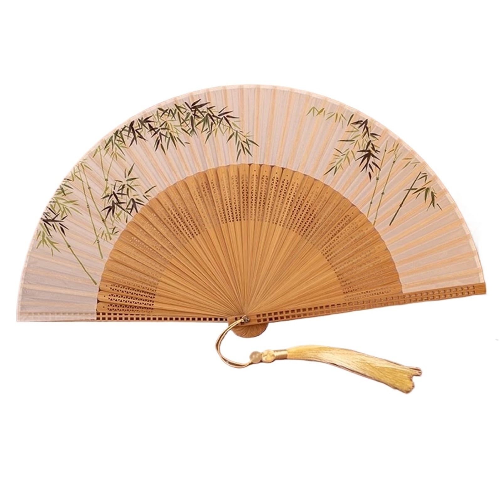 SXTYYH Folding Hand Fan, Portable Chinese Art Printing Bamboo Silk, Party Wedding Gift Home Decor, Folding Fans, Handheld Fan for Women Foldable(O)