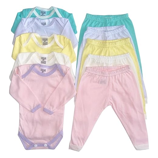 Kit 10 peças Body e Calça Manga Longa Conjuntos Roupa de Bebê