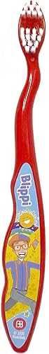 Miniatura 6 de Brush Buddies Blippi - Cepillo de dientes con tapa de viaje, cepillos de dientes para niños, cerdas suaves para niños, 2 unidades