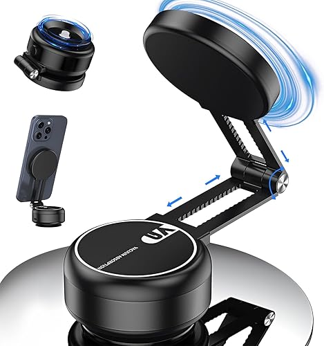 Soporte de teléfono magnético con succión eléctrica al vacío, soporte de teléfono con ventosa ajustable para automóvil, plegable e inteligente de