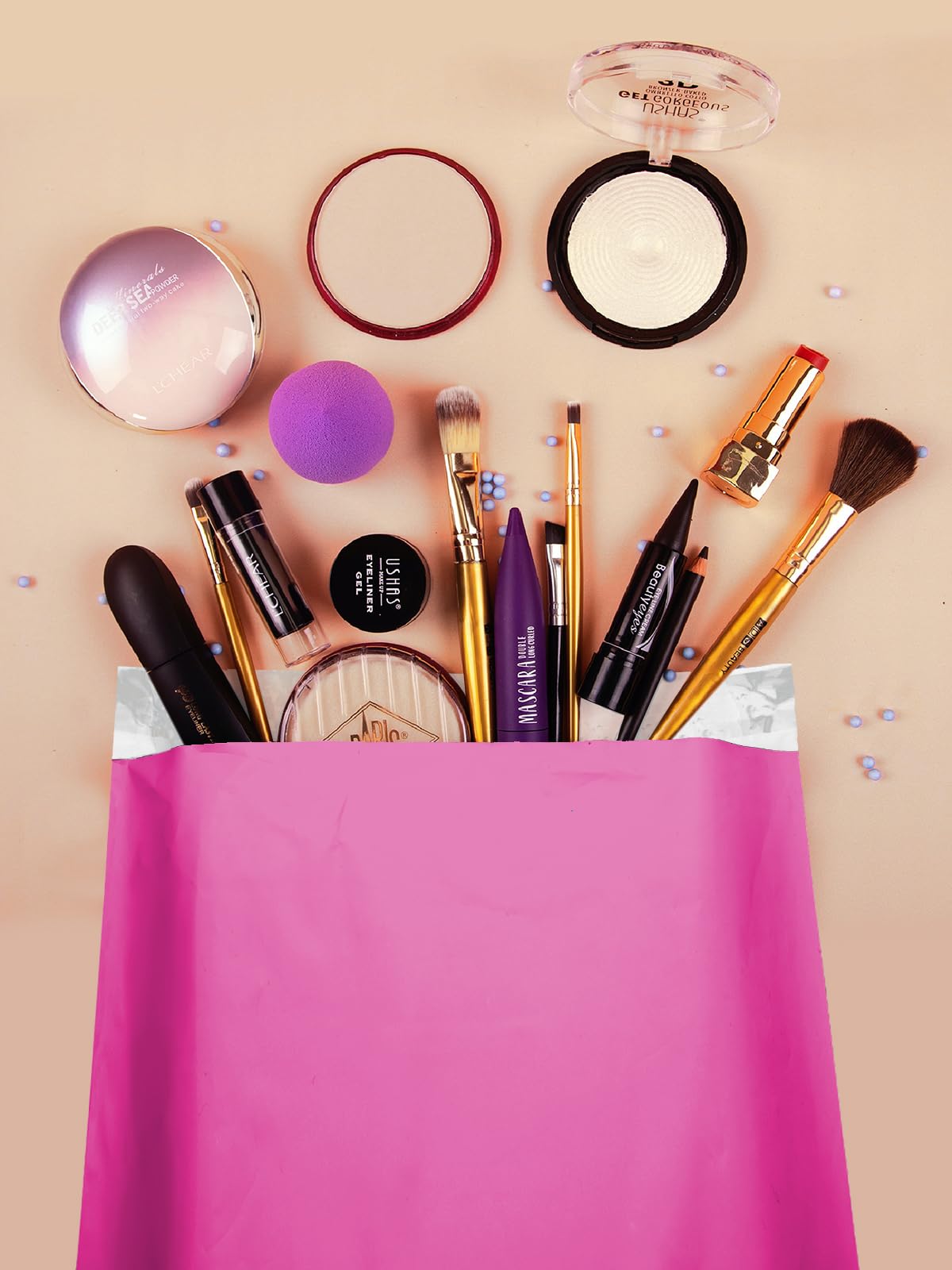 Lot de 100 enveloppes d'expédition imperméables avec autocollant, durables et résistantes à la déchirure en polyéthylène pour vêtements, 61 x 61 cm, rose