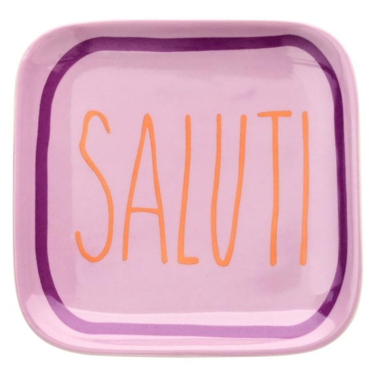 Gift Company Love Plates, Deko-Teller S, Porzellan, Motiv: Saluti, Flieder, 11x1,6x11cm