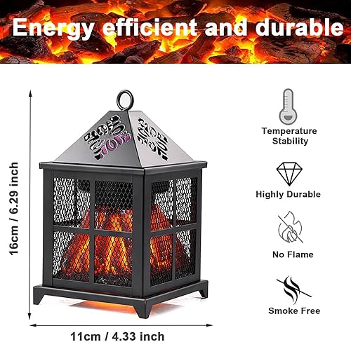 Miniatura 3 de Calentador de cera vintage para chimenea y calentador de cera derretida, eléctrico 4 en 1 con llama LED para derretir fragancias, bebidas calientes,