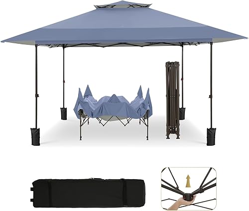 Miniatura 9 de HERA'S PALACE Toldo desplegable de 13 x 13 pulgadas para patio con bolsa, toldo de sombra fácil de poner, tiendas de campaña resistentes para patio