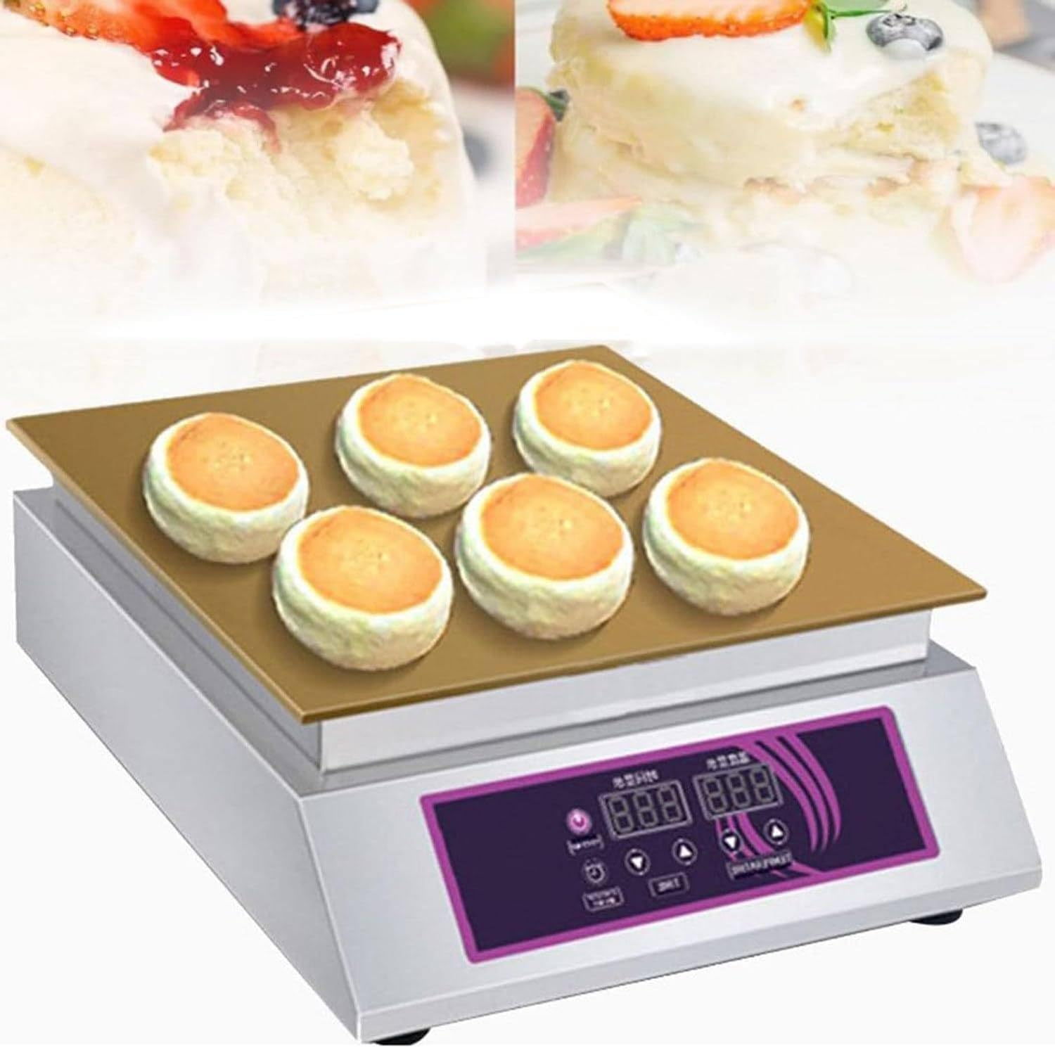 GTHTUHFD Commercial Soufflé Maker, Electric Souffle Maker, Dorayaki Maker, Pancake Maker, Waffle Maker, Suitable For Home Ikebana, Dessert Shop, Snack Street,A