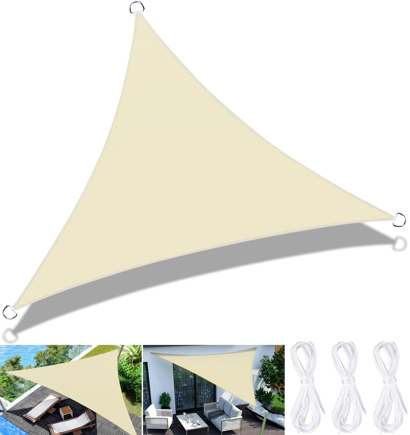 FAMKEEP Tenda a Vela Triangolare 3x3x3m Impermeabile Anti UV Ombreggiante Giardino