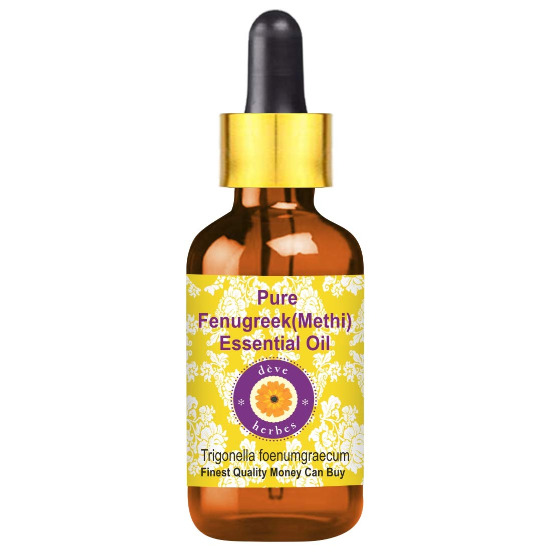 Deve Herbes Pure Bockshornklee (Methi) Ätherisches Öl (Trigonella foenumgraecum) mit Glas Dropper 100% natürliche therapeutische Qualität dampfdestilliert 100ml (3.38 oz)