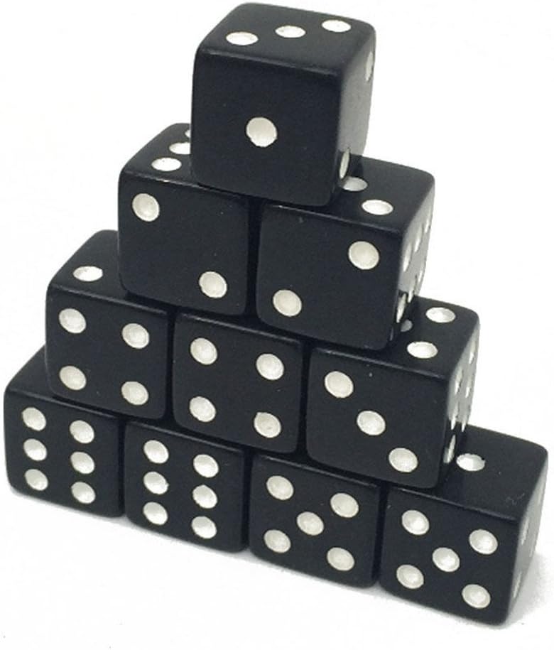 10 Pack 16mm Acrylic Dice Six Sided Spot Dice Casino Dice