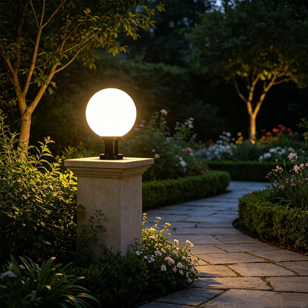Globo Per Lampione In Acrilico Globi Di Luce Per Esterni Globi Di Ricambio Paralume Di Ricambio Coperture Per Pali Della Luce Per Esterni Lampada A Colonna E27 Lampione Sfera Villa Giardino (15cm)