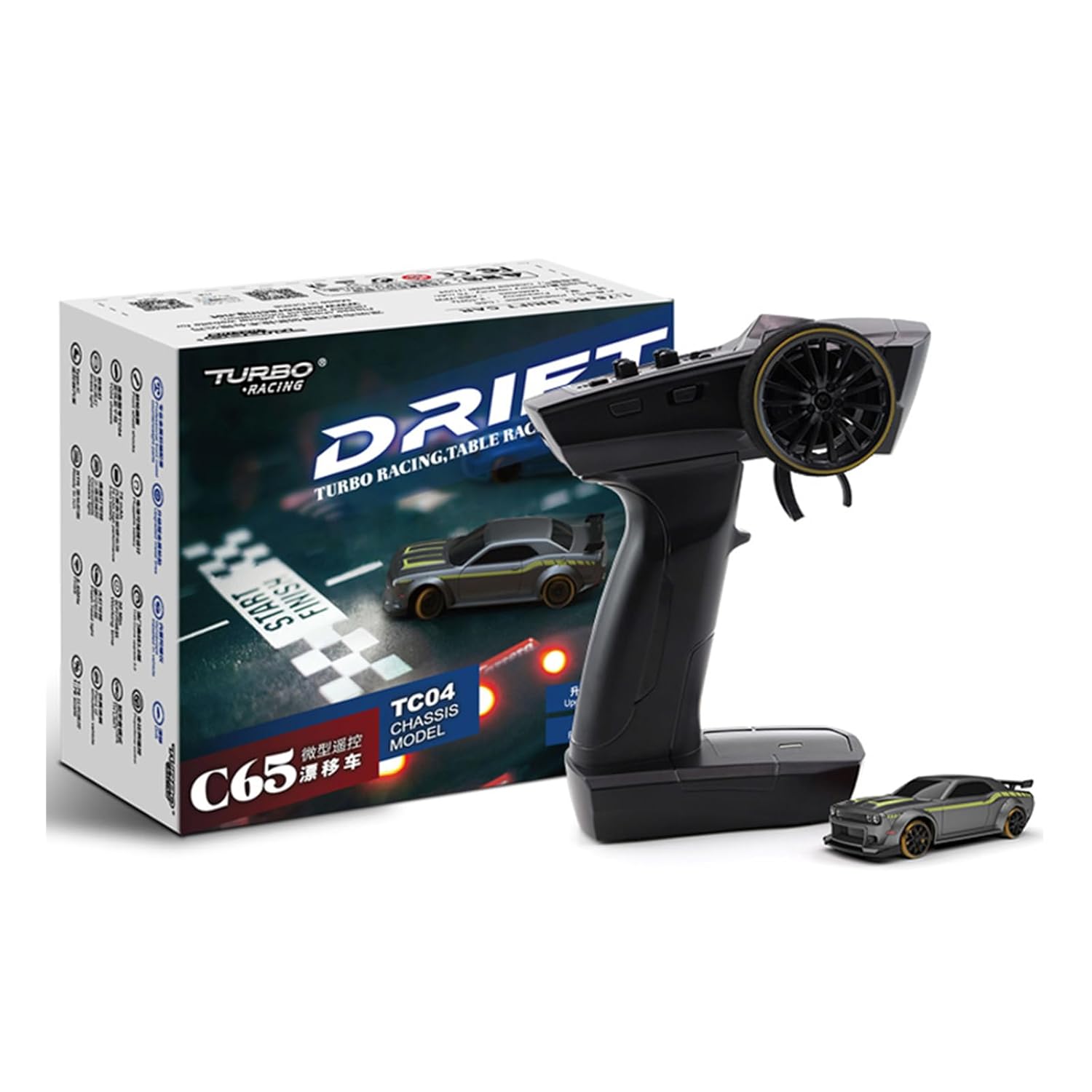 1 76 Turbo Racing Scale Drift RC Car with Gyro Table Racing Remote Control Mini Model Car Full