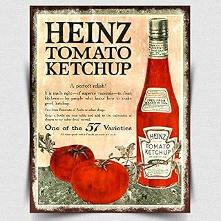 LBS4ALL HEINZ TOMATO KETCHUP METAL SIGN WALL PLAQUE Retro Vintage advert print kitchen