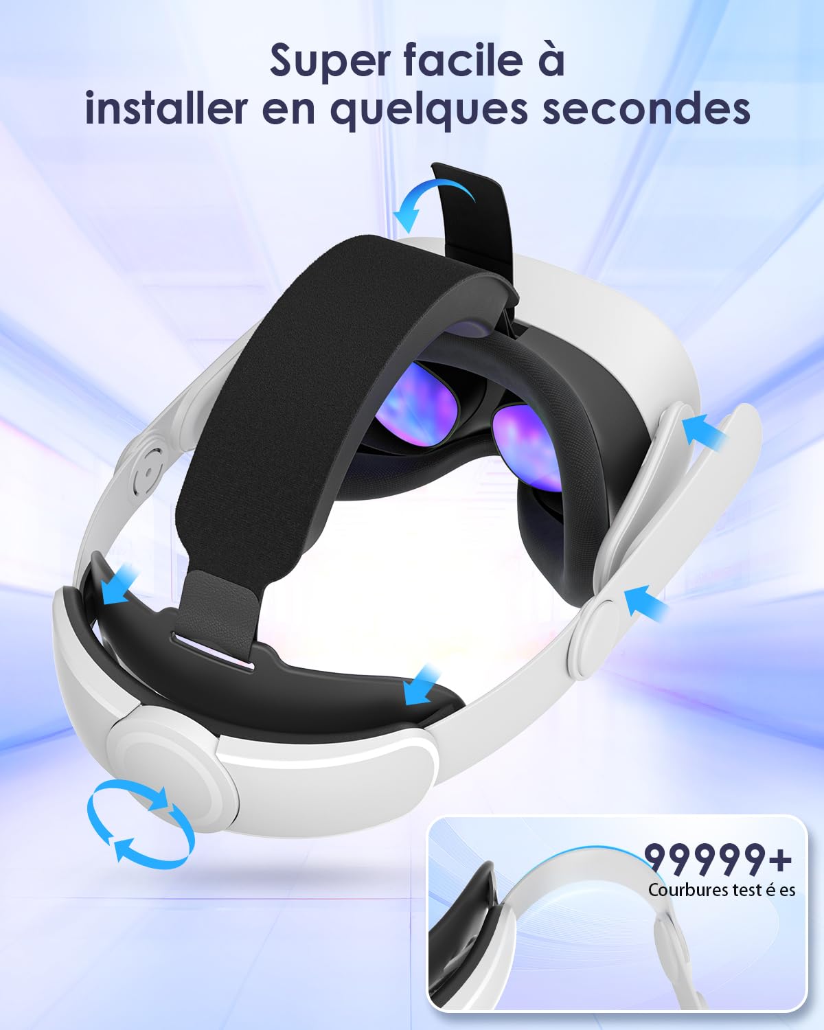 Sangle VR pour Quest 3S Sangle de tête Compatible avec Les Accessoires pour Quest 3S Sangle de Remplacement Confortable et Stable Elite