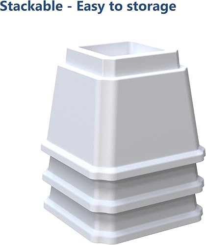 Miniatura 7 de Ahasolid Elevadores de cama resistentes de 4 pulgadas, elevadores de muebles para marco de cama, sofá, escritorio, silla, elevadores de hasta 1500