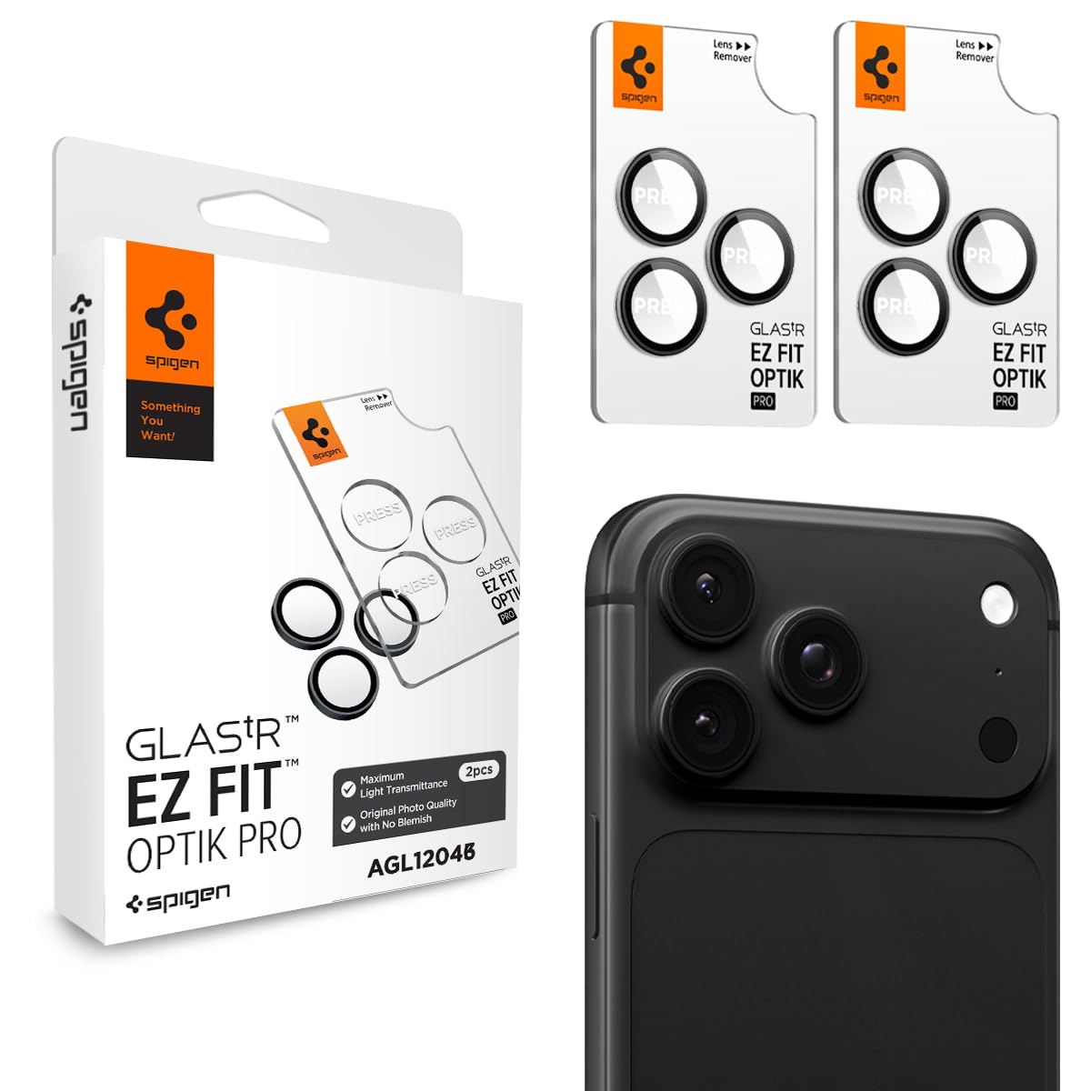 Camera Lens Protector for iPhone 18 Pro Max, 18 Pro - Black [2 Pack]