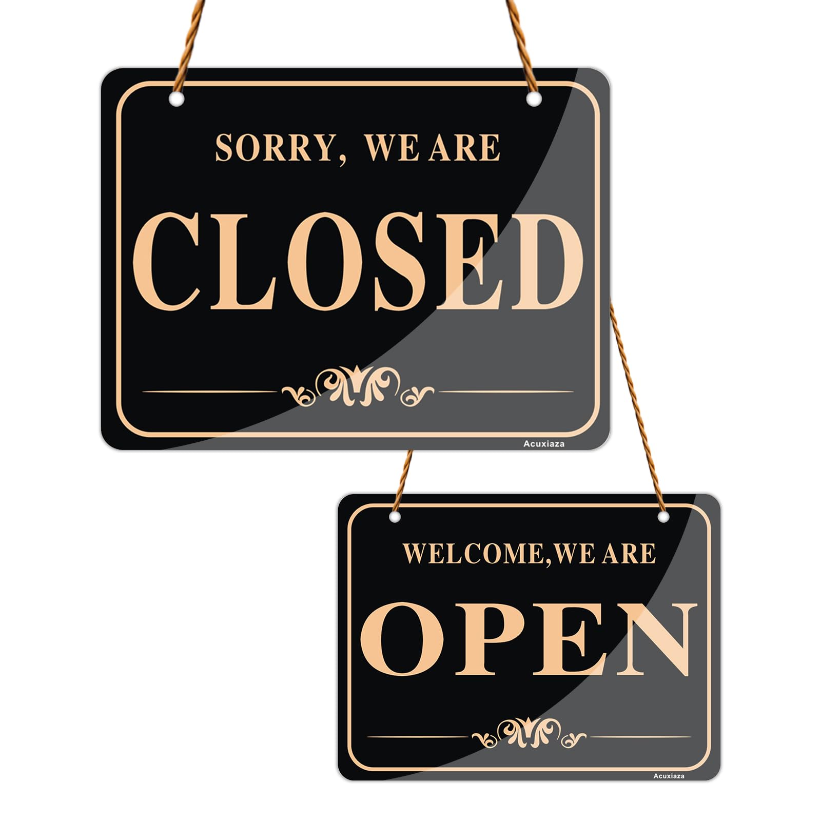 Acuxiaza Open Closed Sign for Business, 15x20cm, Open/Closed Door Sign