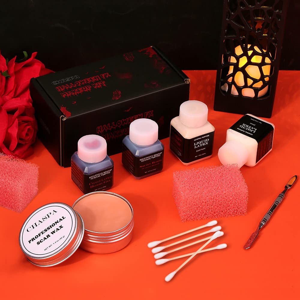 CHASPA Halloween Liquid Latex Special Effects SFX makeup kit for Fake