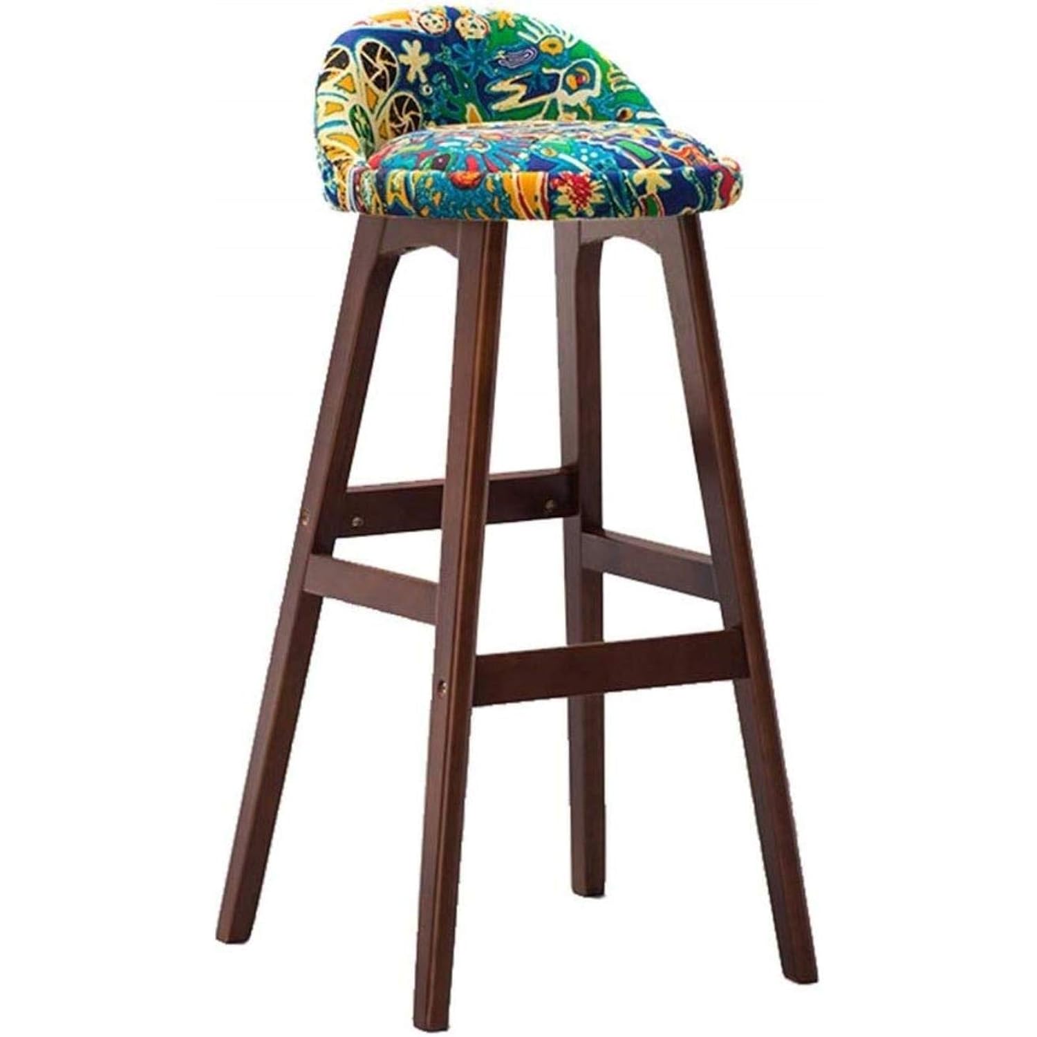 DNSJB Home Bar Furniture Wooden Brown Barstool High Stool