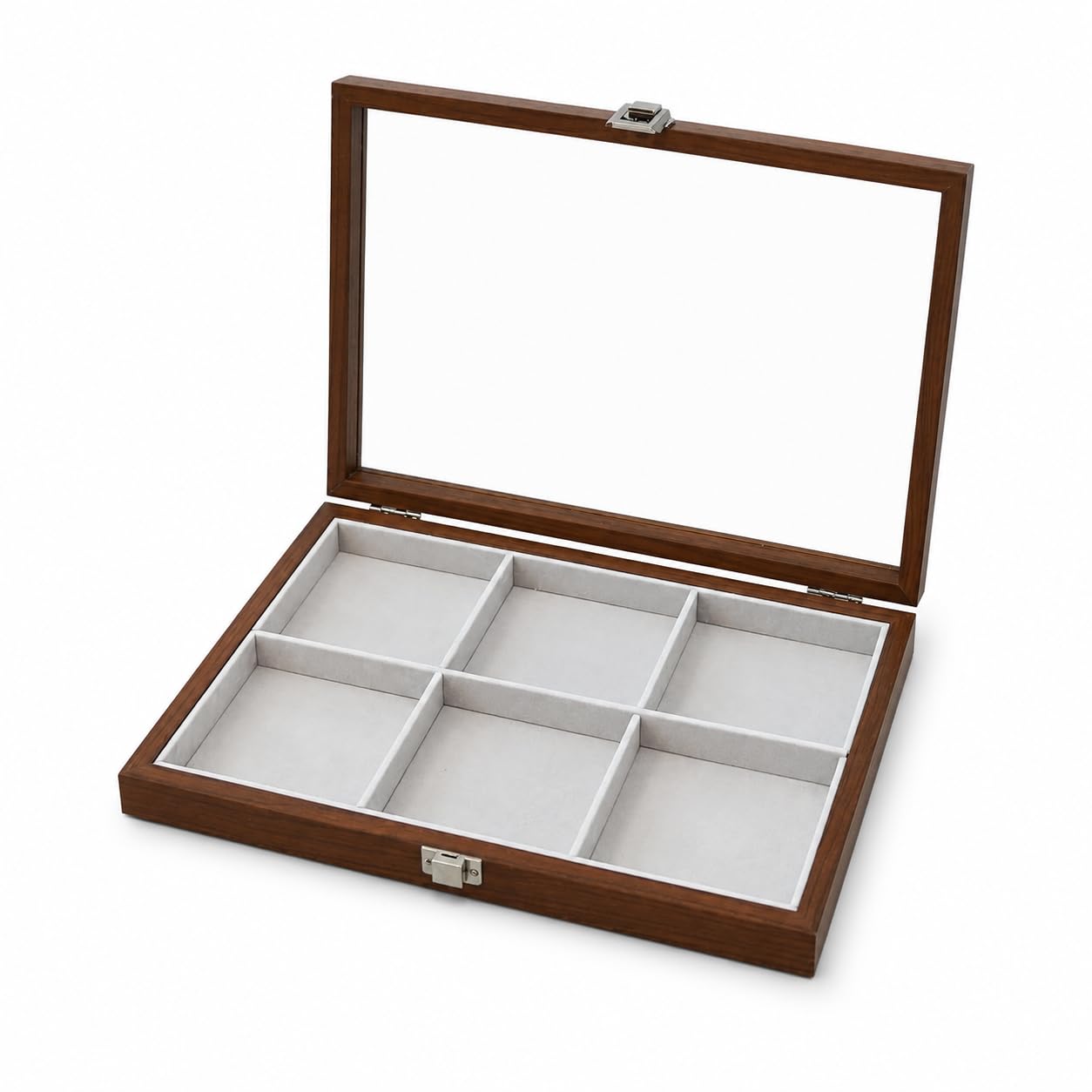 Cofanetto Portagioie in Legno, Organizer Gioielli con Scomparti, Scatola Porta Gioielli Donna Antipolvere, Stile Retrò, Vintage, Sei scomparti