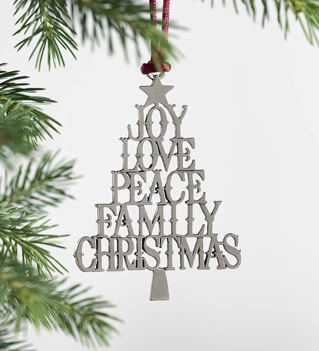 HPKJUYDS 2022 Solid Pewter Christmas Tree Ornament, DIY Handcrafted Hanging Pewter Christmas Ornament, Unique Gifts for Home Party Xmas Decor Holiday Decoration (Holiday Feelings)