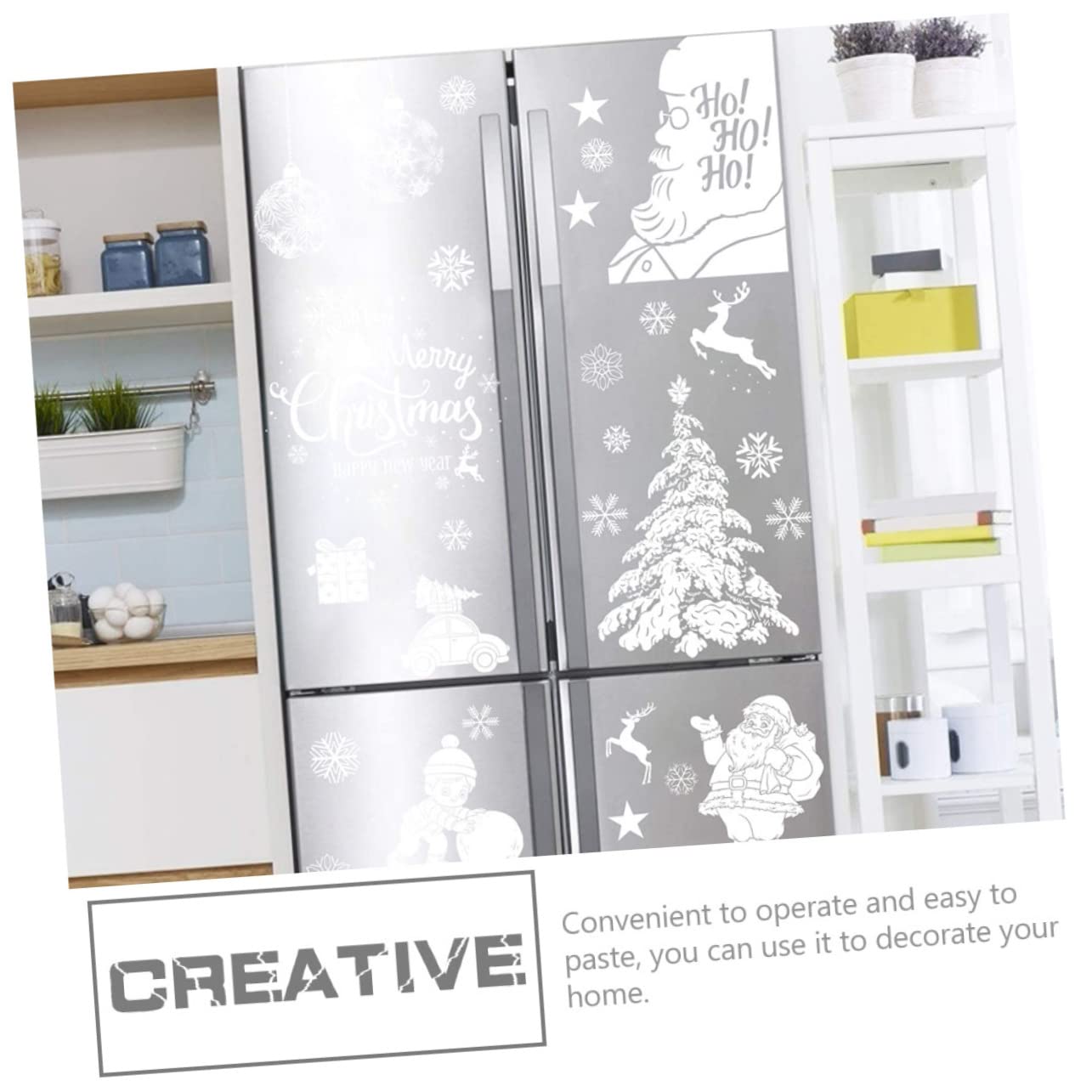 PRETYZOOM 45 Blatt Weihnachtsaufkleber Schneeflocke Wandtattoo abnehmbare Wandaufkleber weihnachtsdeko Weihnachtssticker Wasserfeste Aufkleber Dekoration für Weihnachtsfeiern Fenster Zubehör