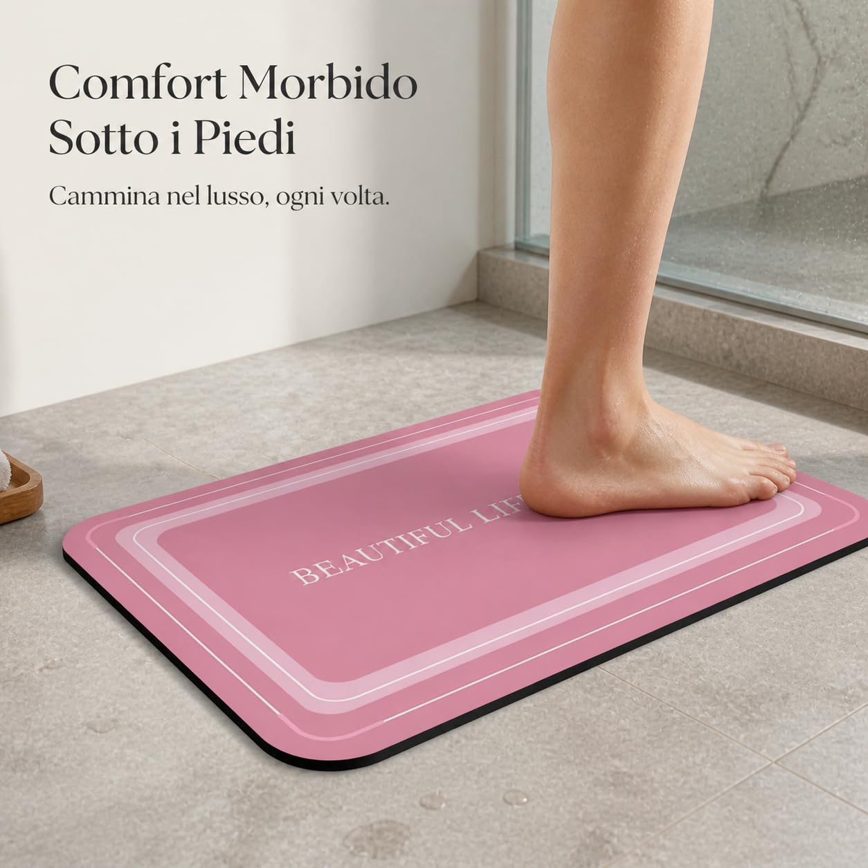 Tapis Bain Diatomée Séchage, Marron crème, 80x120cm