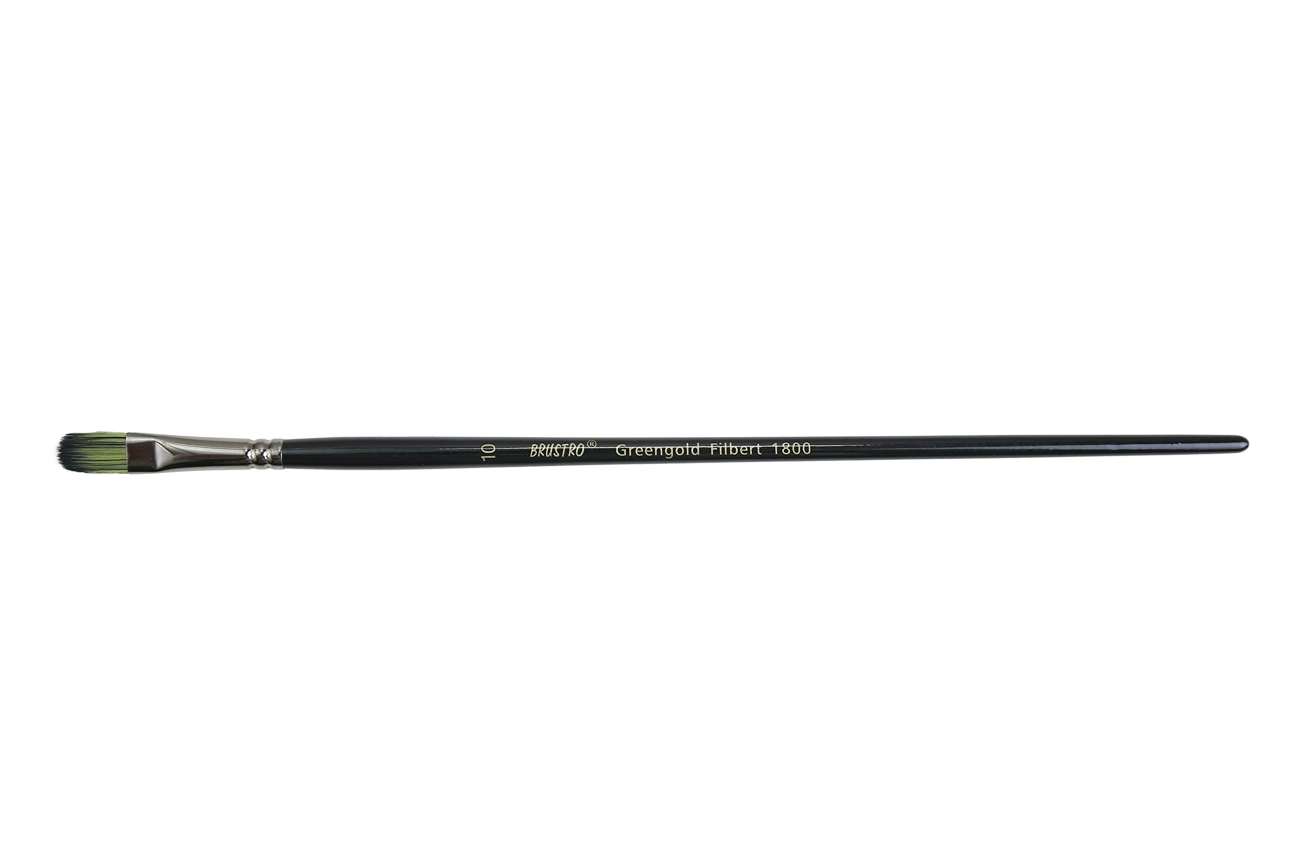 BRUSTRO Artists Greengold Acrylic Brush Filbert Series 1800 - Size - 10 | Ideal for Oil, Acrylic Painting on Paper, Canvas, Fine Art Students and Professional. 2