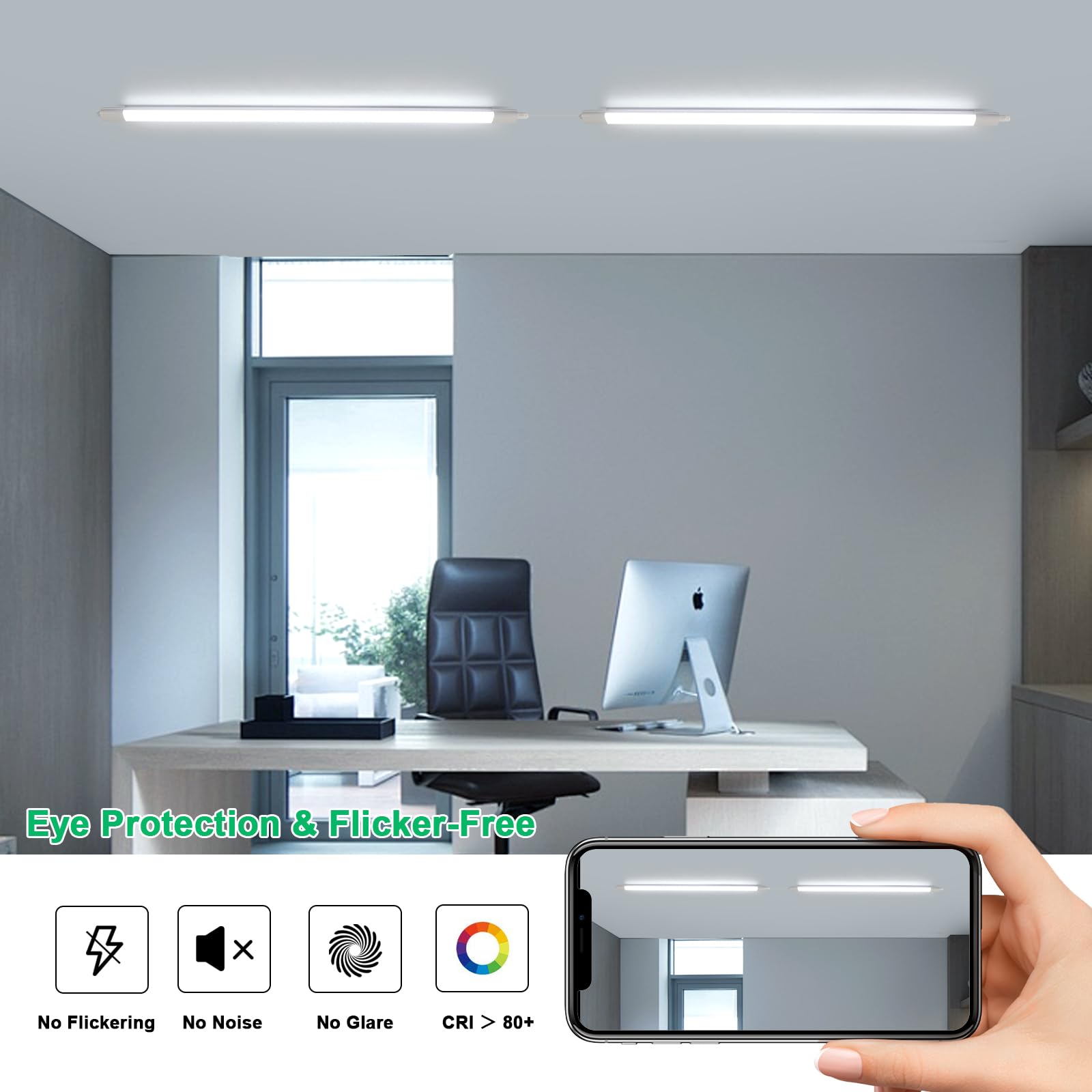 Lot de 6 Réglette LED 120cm, 36W 5500 lm, IP65 étanche, 6500 K | Raccordable en Série, Tubes Lumineux Blanc pour Garage, Adaptée aux Sous-sols, Garages et Entrepôts